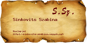 Sinkovits Szabina névjegykártya